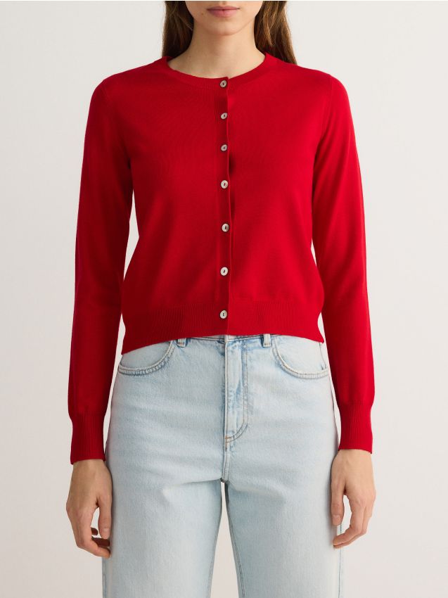 Viscose blend button-up cardigan - RESERVED