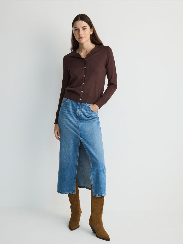 Cardigan à boutons en viscose mélangée - RESERVED
