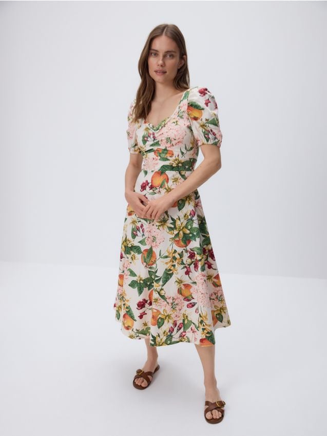 Robe midi à motif - RESERVED