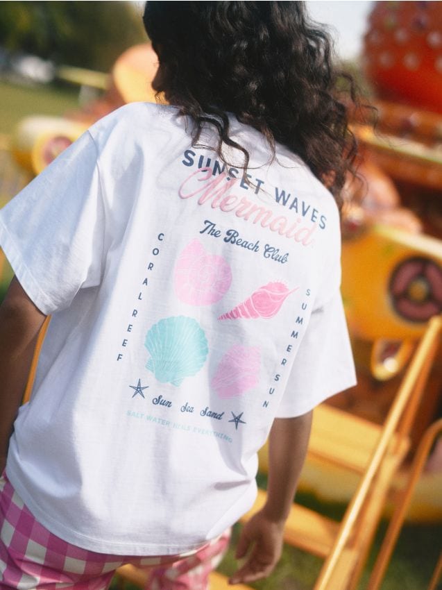 Cotton T-shirt with print - RESERVED