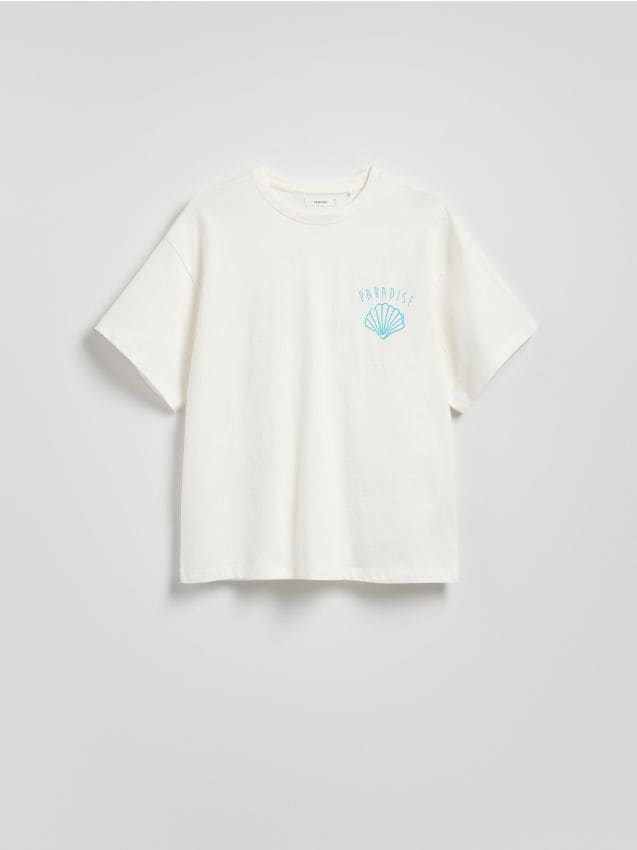 Cotton T-shirt with print - RESERVED