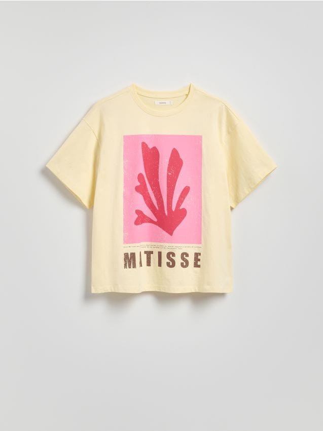 Cotton T-shirt with print - RESERVED