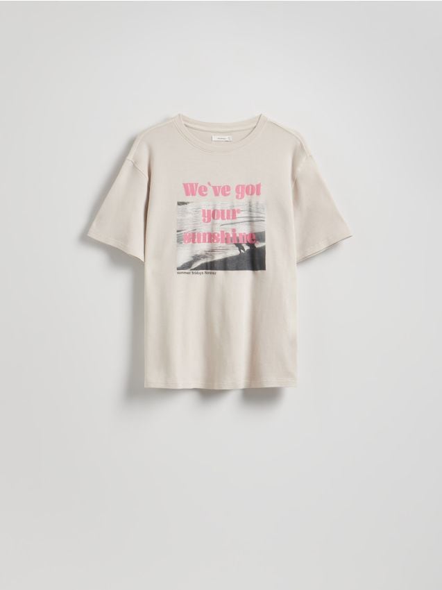 Reserved - Tricou cu imprimeu - gri deschis