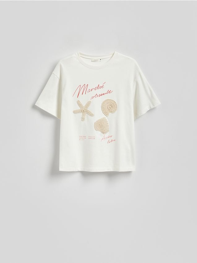 Reserved - LADIES` T-SHIRT - nude
