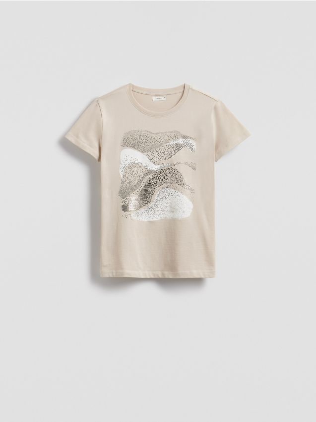 Reserved - Tricou cu imprimeu - bej