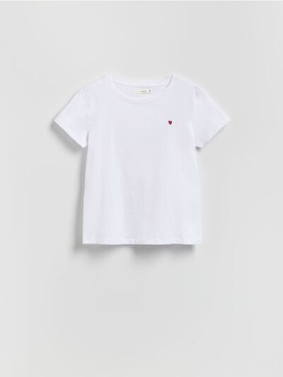 T-Shirt mit feiner Stickerei