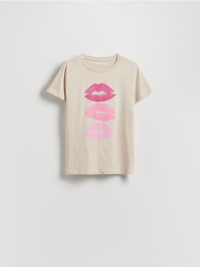 Cotton T-shirt with print - RESERVED
