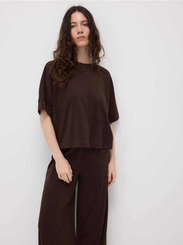 T-shirt with metallised yarn blend - RESERVED
