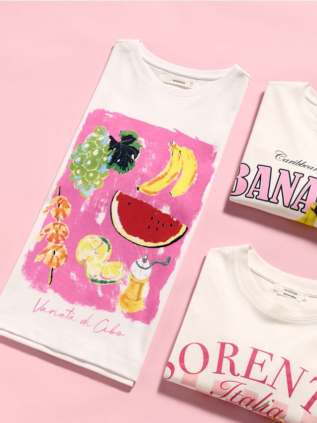 Cotton T-shirt with print - RESERVED