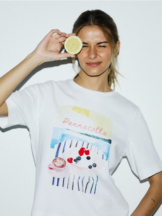 Baumwoll-T-Shirt mit Print - RESERVED