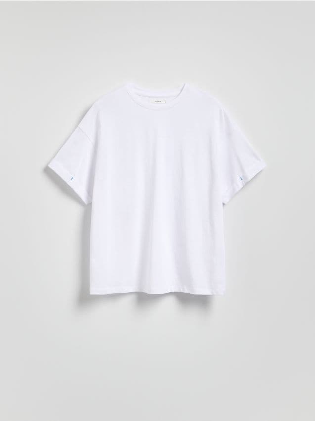 Reserved - T-shirt cu imprimeu la spate - alb