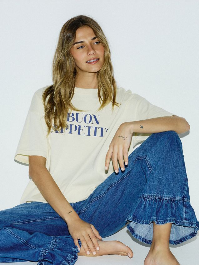Reserved - Tricou cu imprimeu - galben-deschis Reserved - Tricou cu imprimeu - galben-deschis