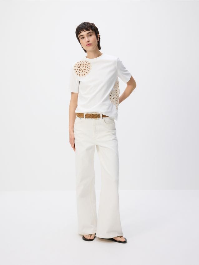 T-shirt with crochet application - RESERVED