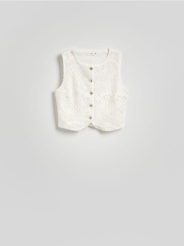 Bodywarmer met decoratieve knopen - RESERVED