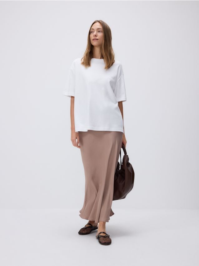Oversized mercerised cotton blend T-shirt - RESERVED