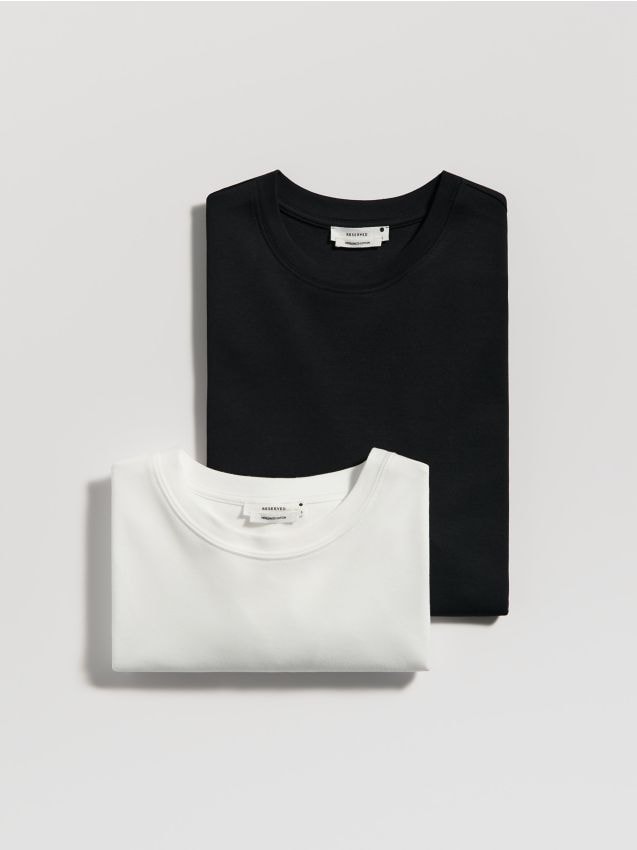 Oversized T-shirt van een mix met gemerceriseerd katoen - RESERVED