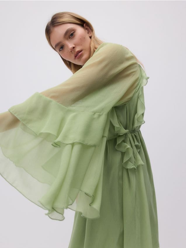Mini dress with ruffle hem - RESERVED