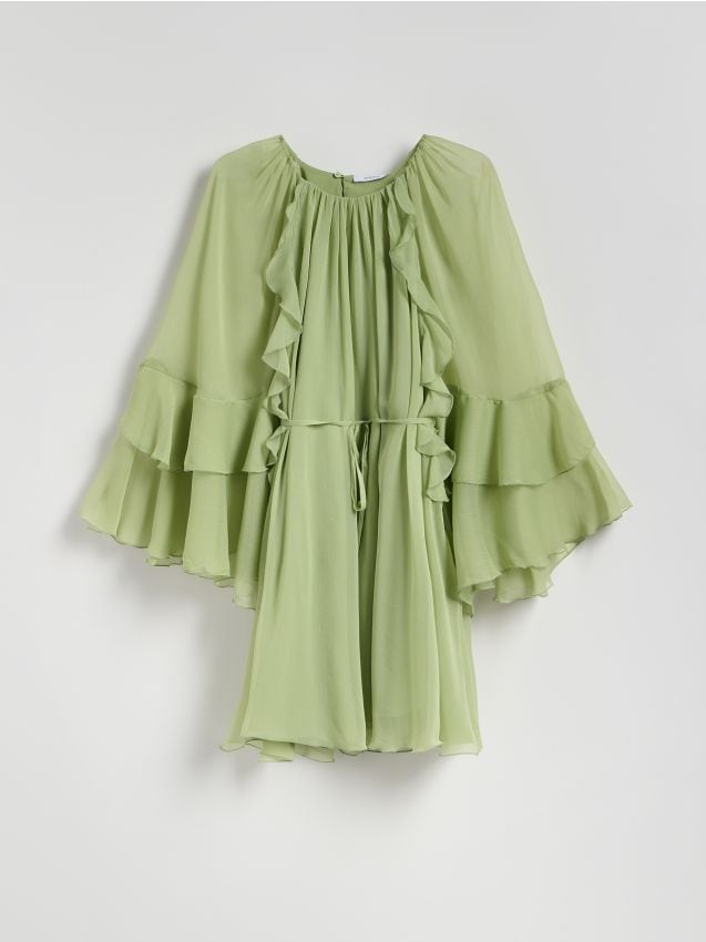 Mini dress with ruffle hem - RESERVED