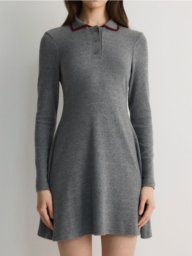 Mini dress with collar - RESERVED