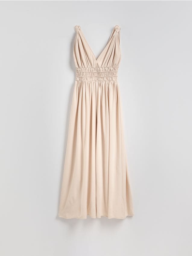 Reserved - Rochie maxi cu detalii petrecute - bej Reserved - Rochie maxi cu detalii petrecute - bej