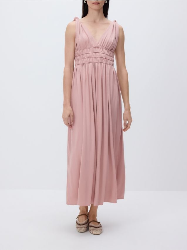 Robe maxi à fronces - RESERVED