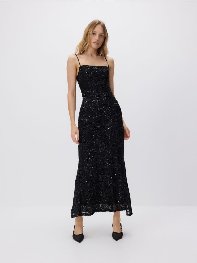 Sleeveless sequin dress - RESERVED