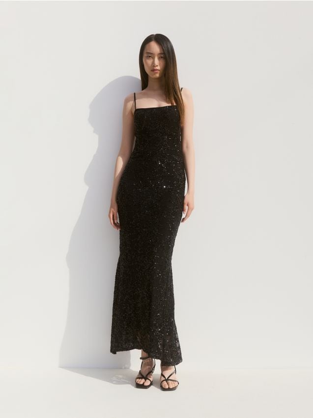 Sleeveless sequin dress - RESERVED