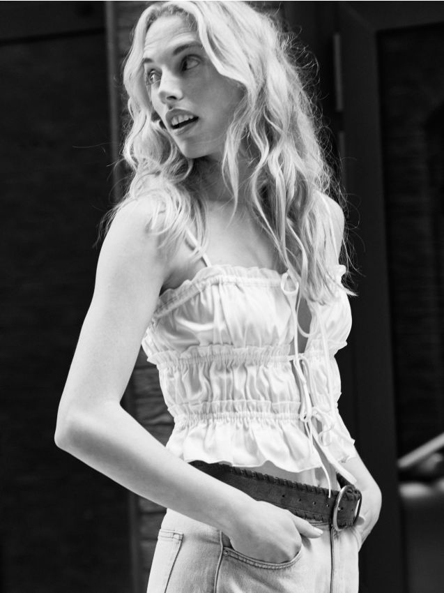 Cotton tie-front top - RESERVED