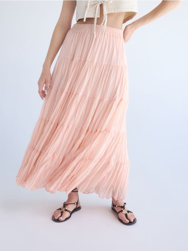 Crinkled midi skirt - RESERVED