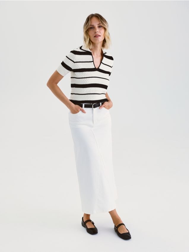 Cotton rich polo jumper