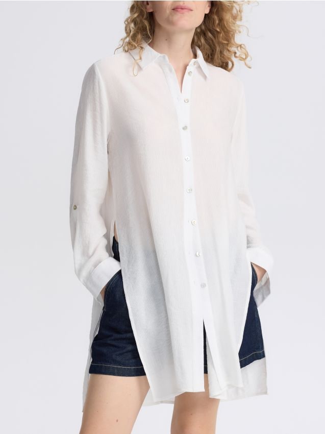 Longline viscose shirt - RESERVED
