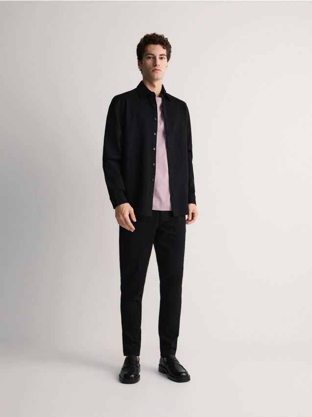 Slim fit viscose shirt - RESERVED