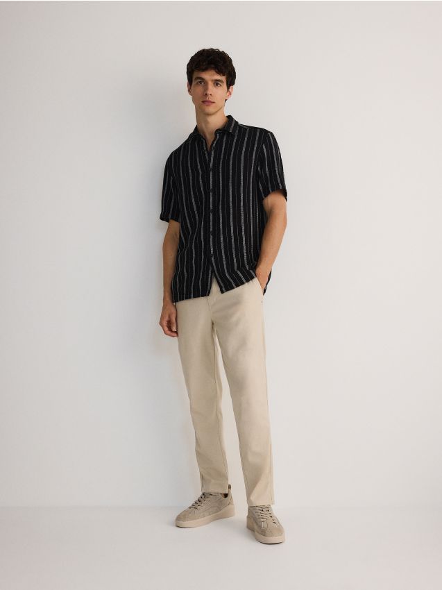 Reserved - men`s trousers - crem