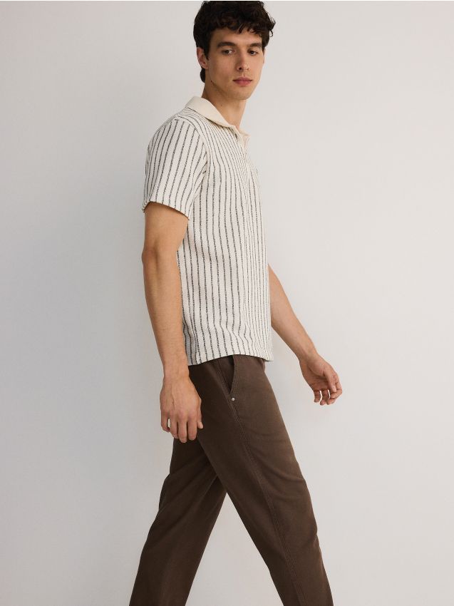 Reserved - men`s trousers - maro-închis