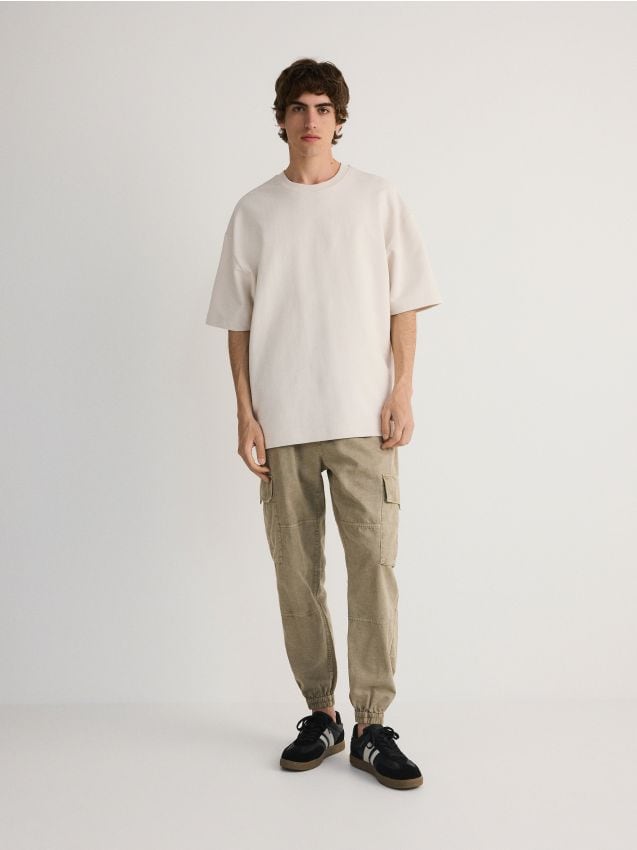 Reserved - pantaloni jogger cargo - bej