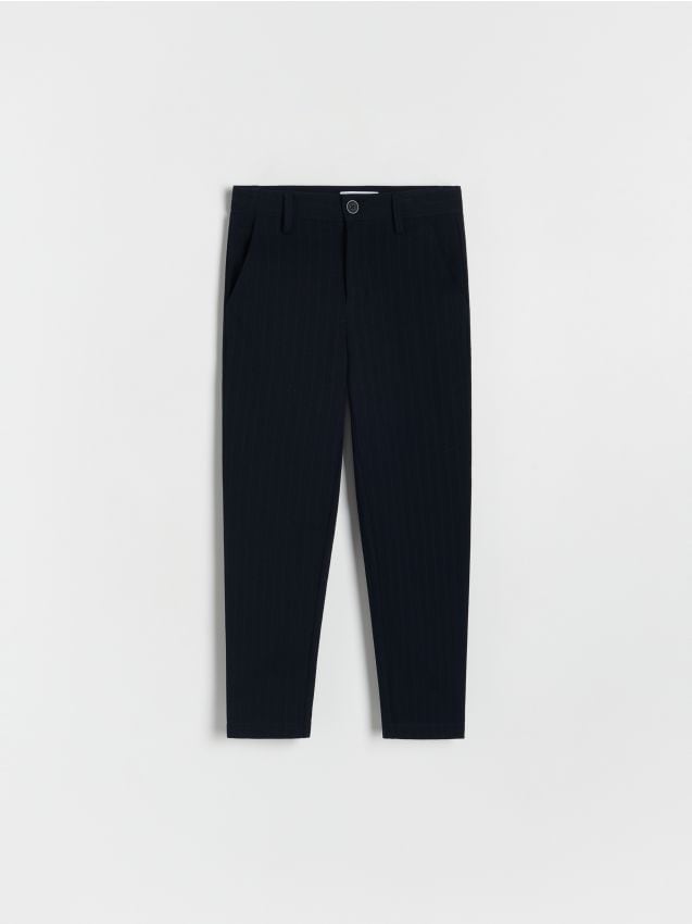 Reserved - pantaloni eleganți, în dungi - bleumarin