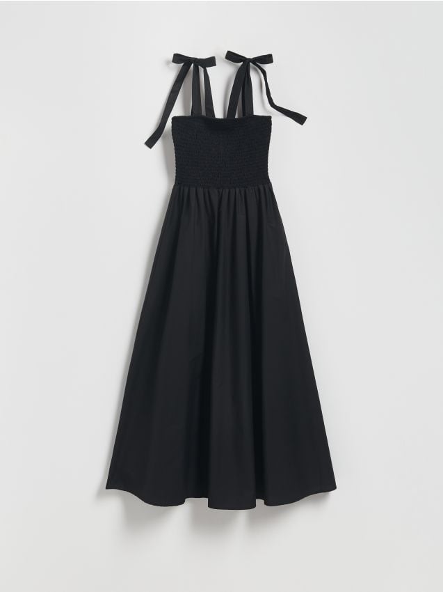 Reserved - Rochie midi legată în partea laterală - negru Reserved - Rochie midi legată în partea laterală - negru