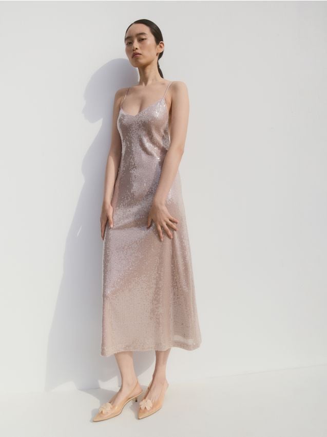 Midikleid mit Pailletten - RESERVED