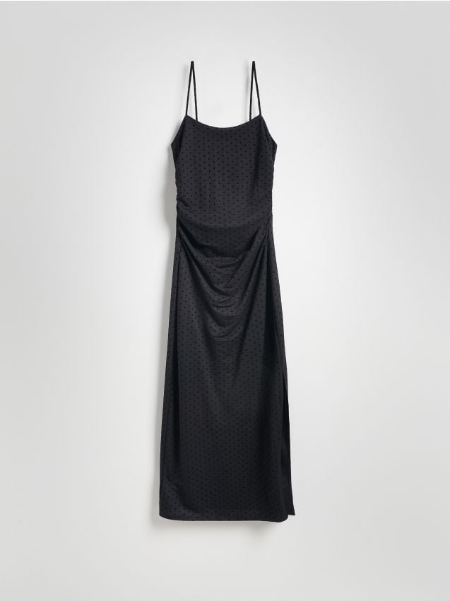 Reserved - Rochie maxi drapată - negru Reserved - Rochie maxi drapată - negru