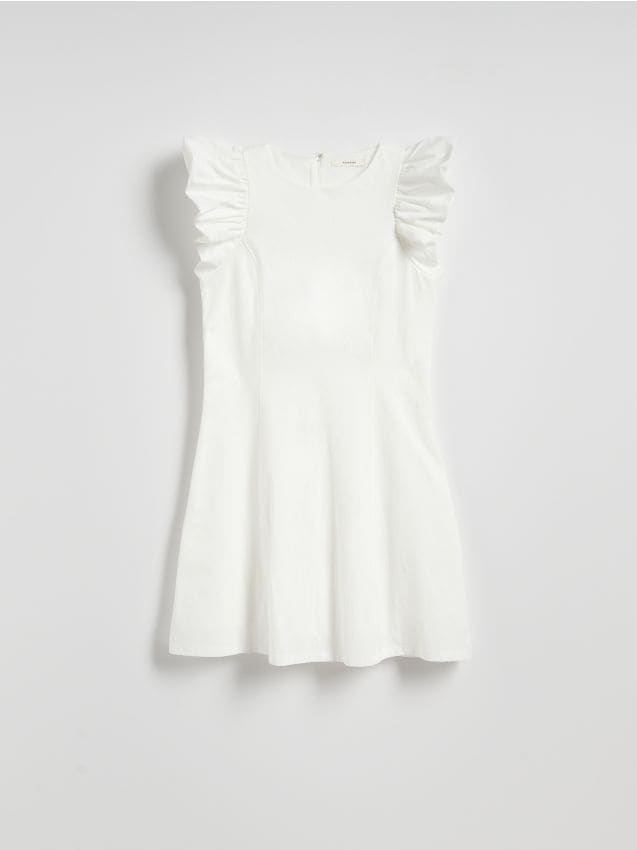 Reserved - Rochie mini cu volane - alb Reserved - Rochie mini cu volane - alb