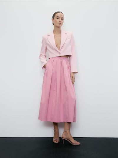 Cotton midi skirt