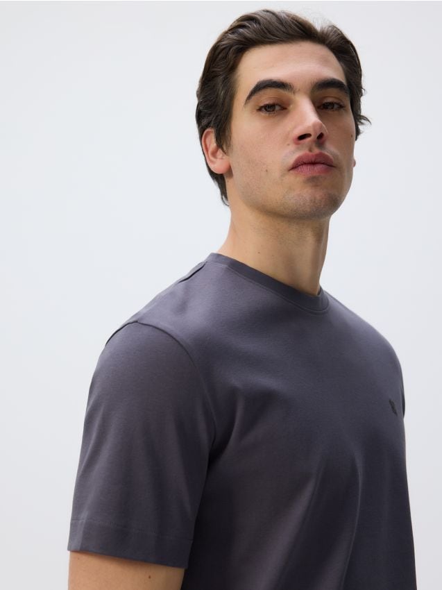 Regular fit mercerised cotton T-shirt - RESERVED