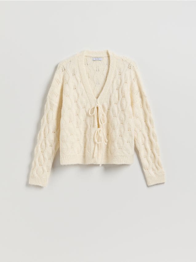 Cardigan with tie detail - RESERVED