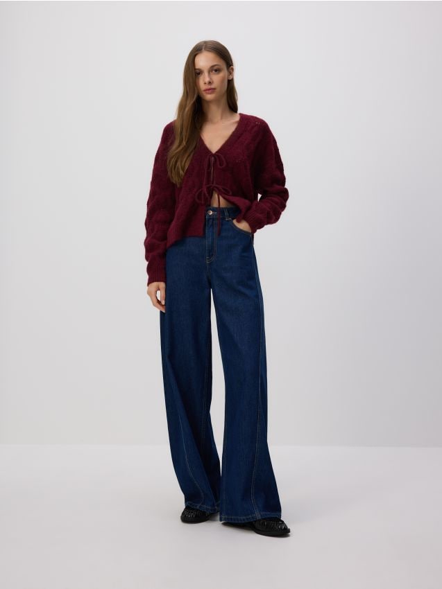 Cardigan with tie detail - RESERVED