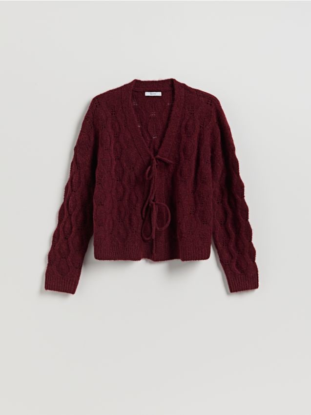 Cardigan with tie detail - RESERVED