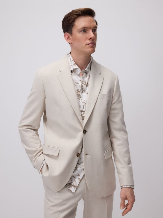 Reserved - Sacou slim fit cu in - bej Reserved - Sacou slim fit cu in - bej
