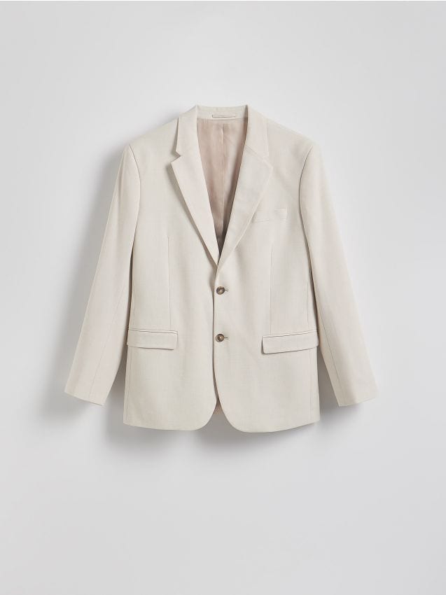 Slim fit linen blend blazer - RESERVED