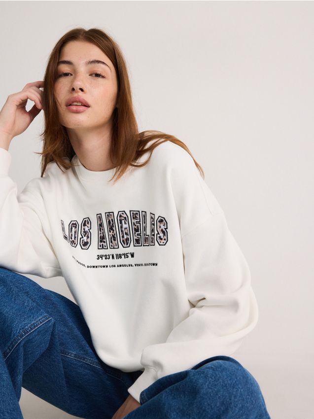 Oversize pulover s potiskom - RESERVED