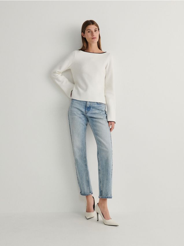 Reserved - pulover oversized - crem