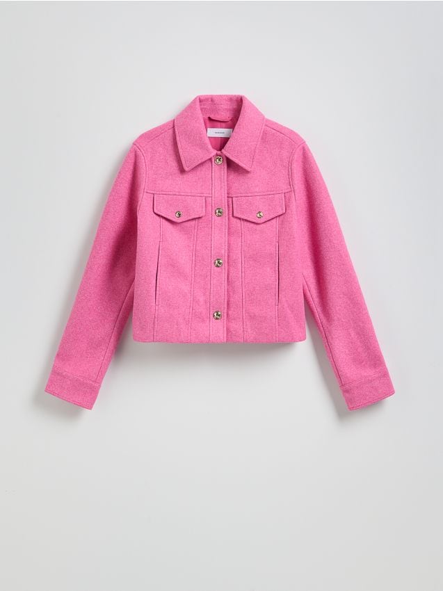 Fleece jacket with collar - RESERVED